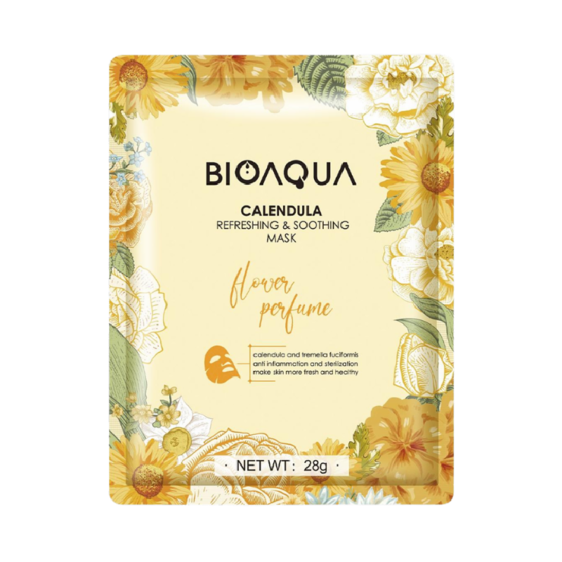 BIOAQUA Sheet Mask Floral Calendula Refreshing & Soothing - 28gr