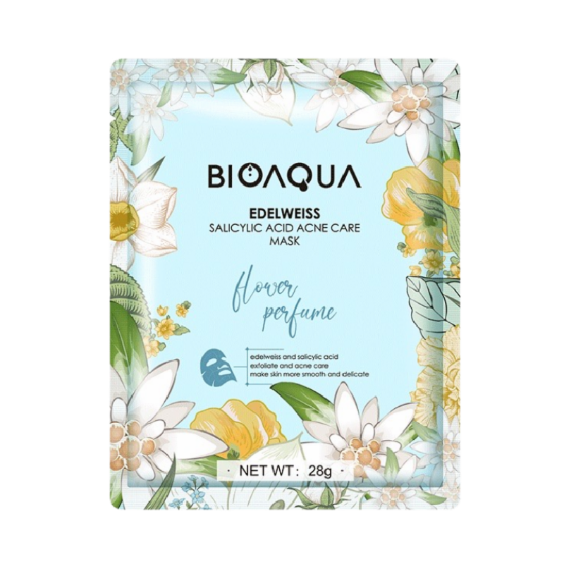 BIOAQUA Sheet Mask Floral Edelweis Salicylic Acid Acne - 28gr