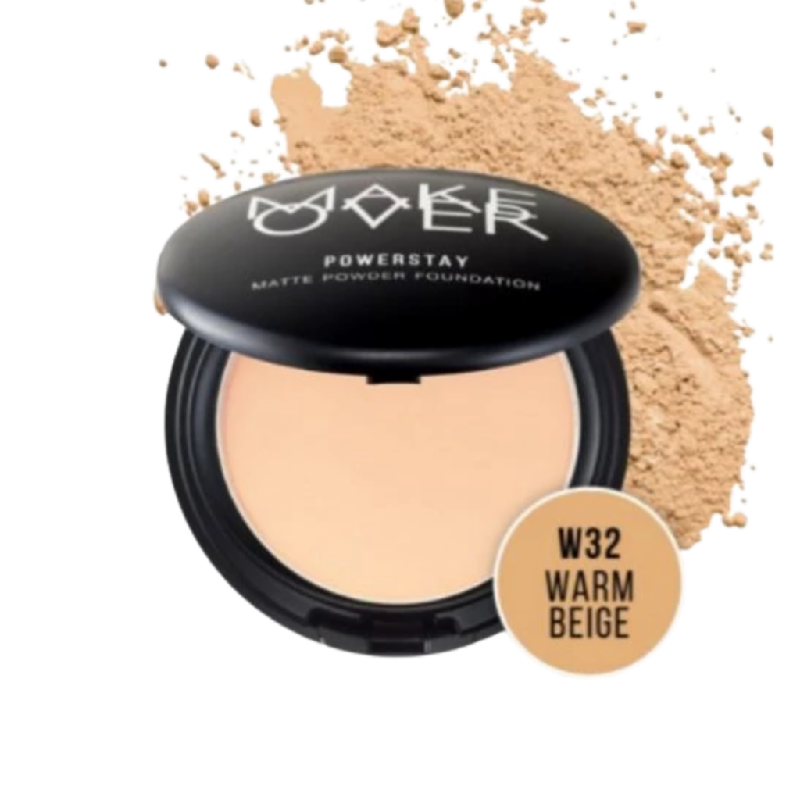 MAKE OVER Powerstay Matte Powder Foundation W32 Warm Beige - 10gr