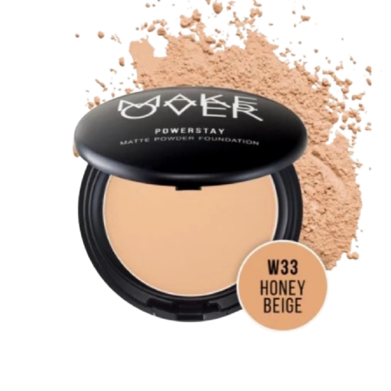 MAKE OVER Powerstay Matte Powder Foundation W33 Honey Beige - 10gr