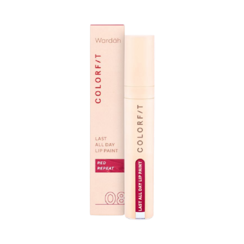 WARDAH Colorfit Last All Day Lip Paint 08 Red Repeat - 4.2gr