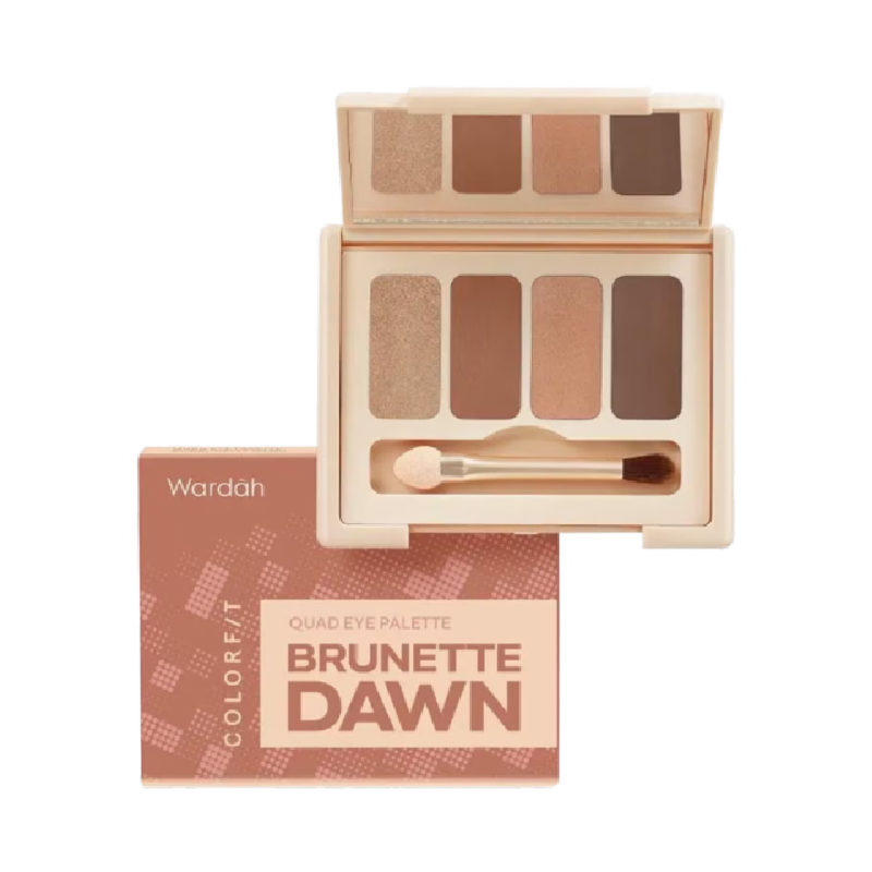 WARDAH Colorfit Quad Eye Pallete 01 Brunette Dawn - 6gr