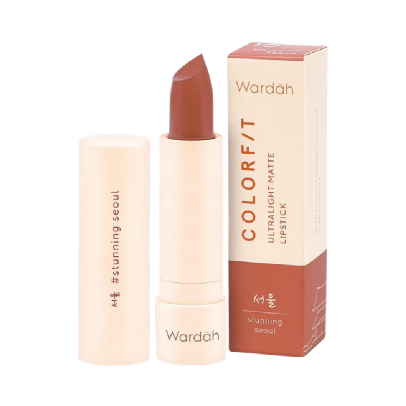 WARDAH Colorfit Ultralight Matte Lipstick 10 Stunning Seoul - 3.6gr