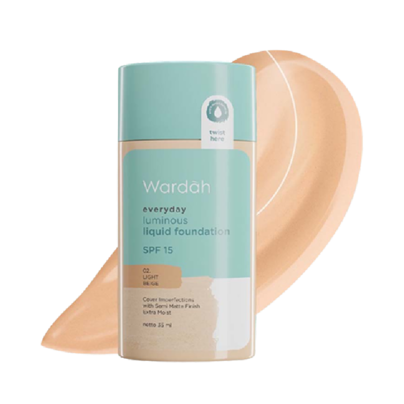 WARDAH Everyday Liquid Foundation 02 Light Beige - 35gr