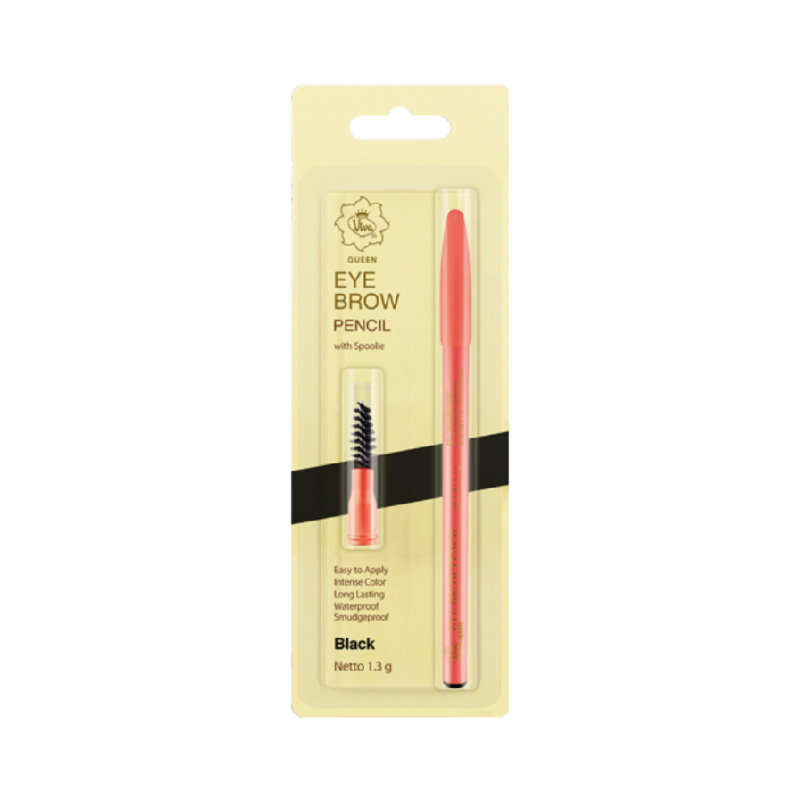 VIVA Queen Eyebrow Pencil With Spoolie Hitam - 1,3gr