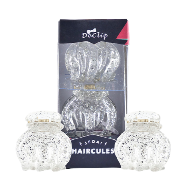 DECLIP Jedai Hercules Gigi 5 Frosty Silver Glitter - Ukuran 3.5cm (Isi 2)