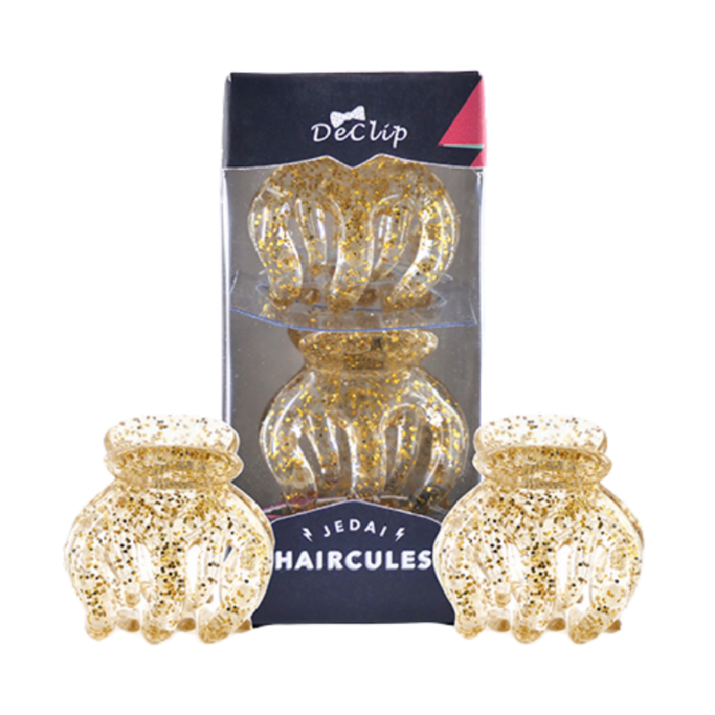 DECLIP Jedai Hercules Gigi 5 Gold Glitter - Ukuran 3.5cm (Isi 2)