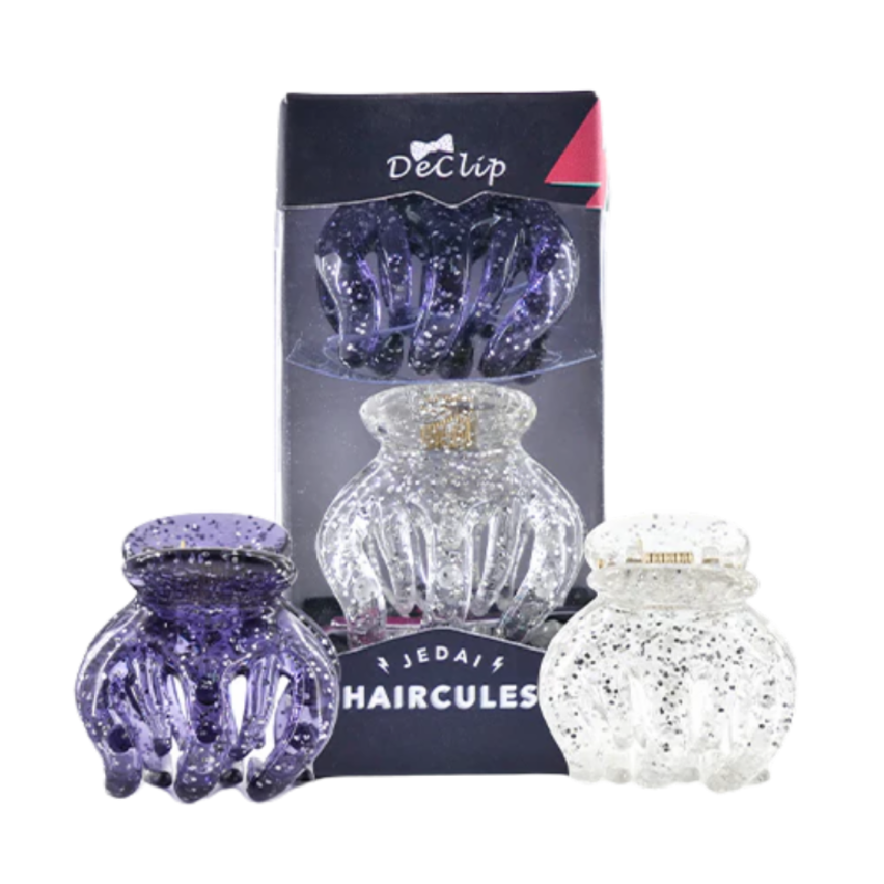 DECLIP Jedai Hercules Gigi 5 Silver Glitter - Ukuran 3.5cm (Isi 2)