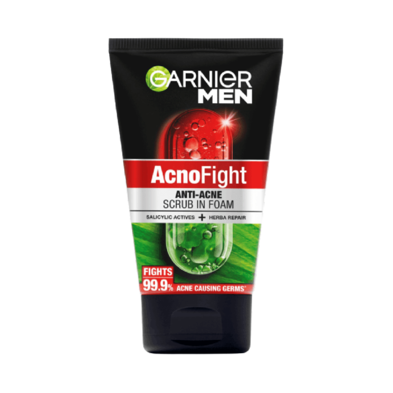 GARNIER Men Facial Cleanser Acno Fight Anti Acne Scrub - 100ml