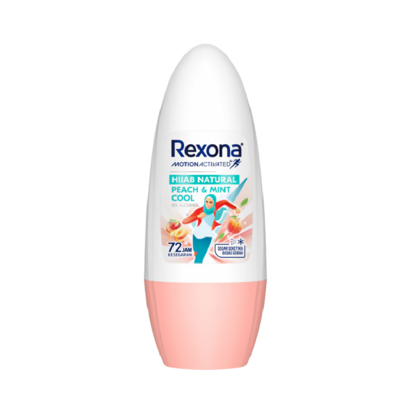 REXONA Women Deodorant Roll On Hijab Natural Peach & Mint Cool - 45ml