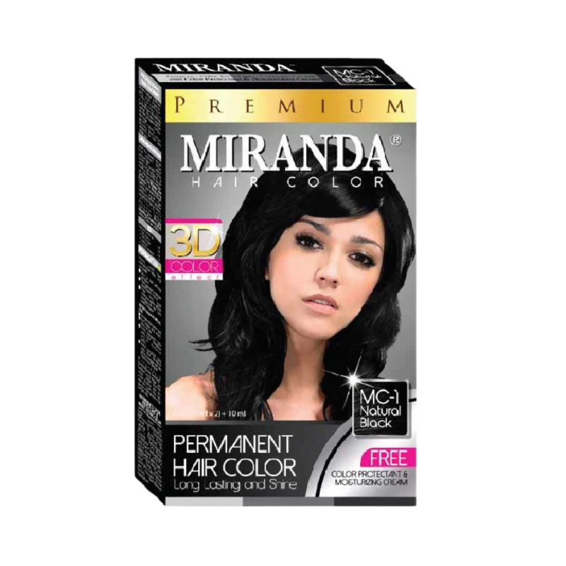 MIRANDA Hair Color Permanent MC1 Black - 30ml