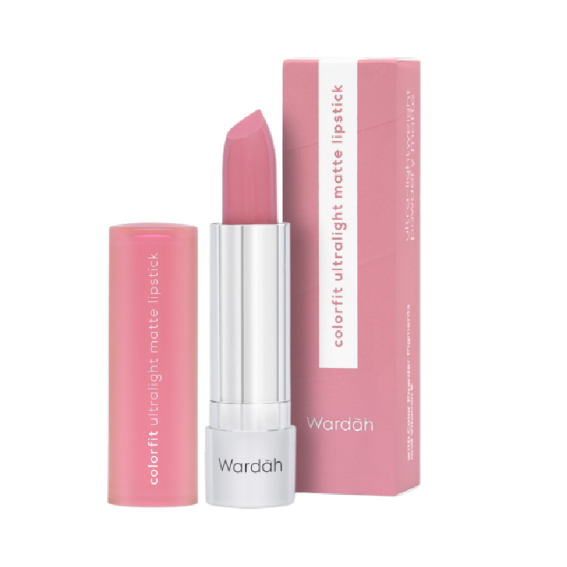 WARDAH Colorfit Ultralight Matte Lipstick 01 Parfait Pink - 3.6gr