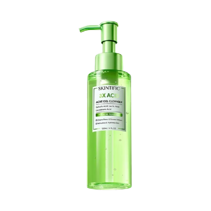SKINTIFIC 3x Acids Acne Gel Cleanser - 120ml