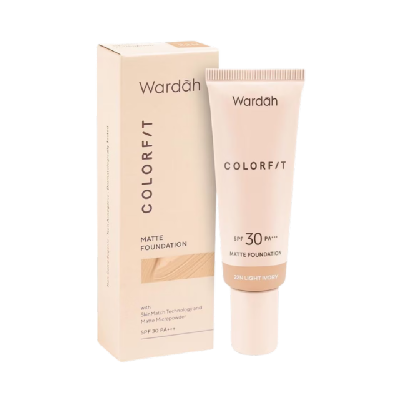 WARDAH Colorfit Matte Foundation 22N Light Ivory - 25ml