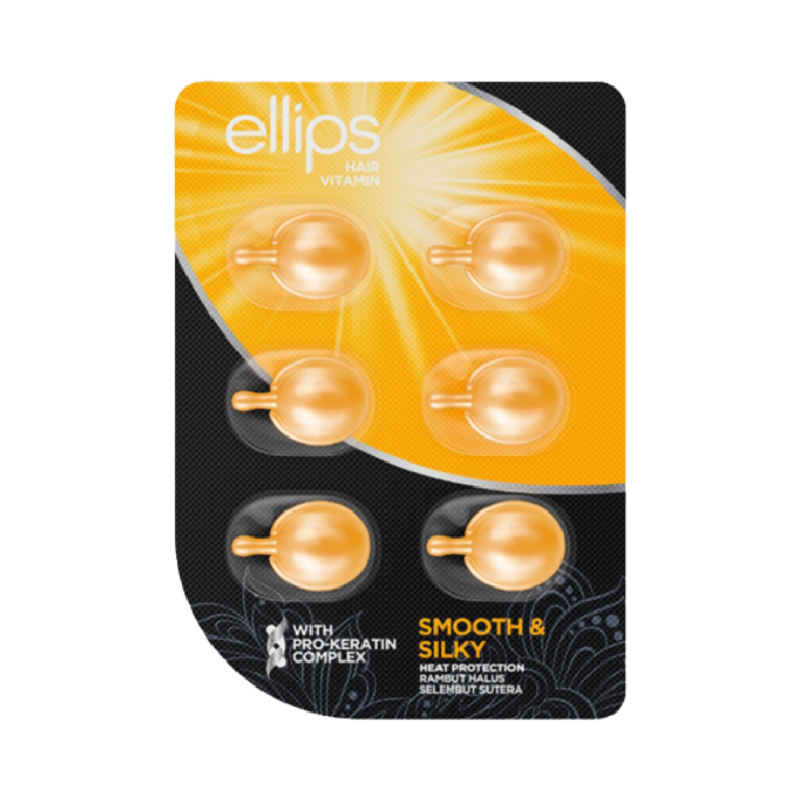 ELLIPS Hair Vitamin Pro Keratin Smooth & Silky Sachet 6 Kapsul - 1ml