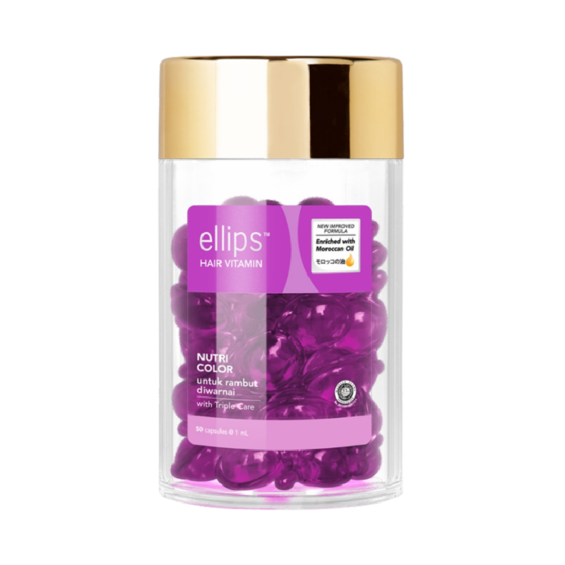 ELLIPS Hair Vitamin Moroccan Oil Nutri Color Jar - 50 Kapsul x 1ml