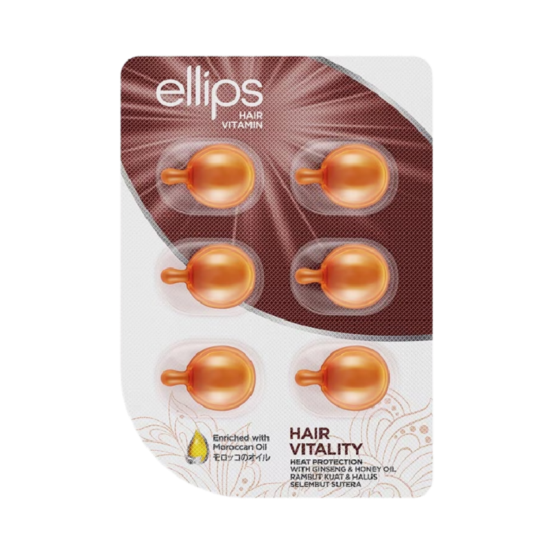 ELLIPS Hair Vitamin Moroccan Oil Hair Vitality Sachet 6 Kapsul - 1ml