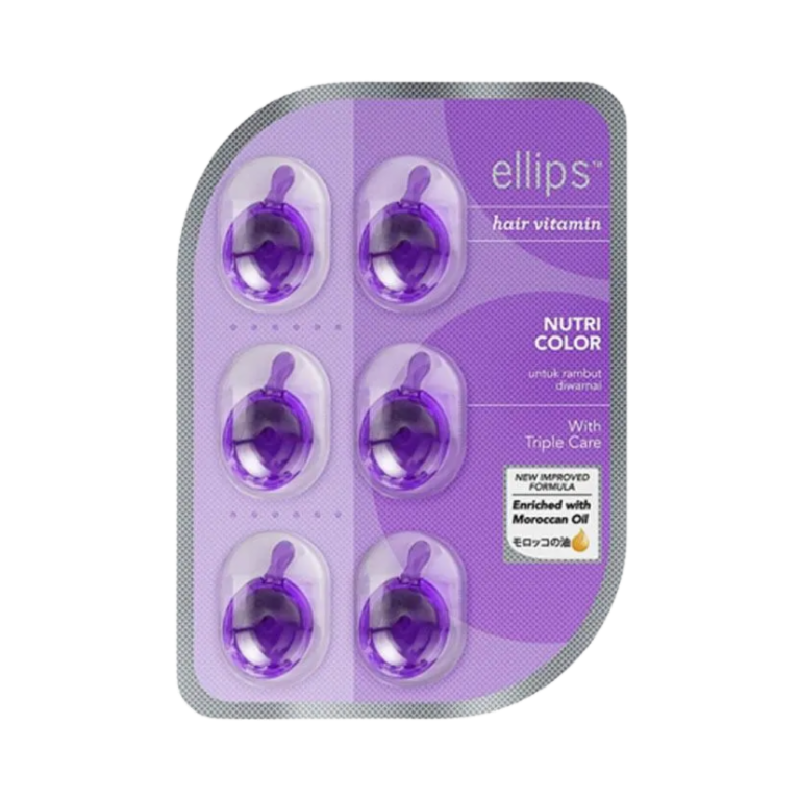 ELLIPS Hair Vitamin Moroccan Oil Nutri Color Sachet - 6 Kapsul - 1ml