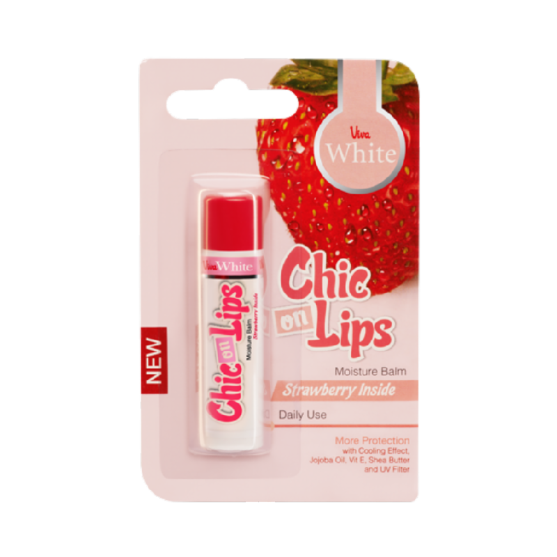 VIVA White Chic On Lips Moisture Balm Strawberry Inside - 4,2gr