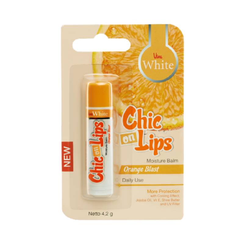 VIVA White Chic On Lips Moisture Balm Orange Blast - 4,2gr