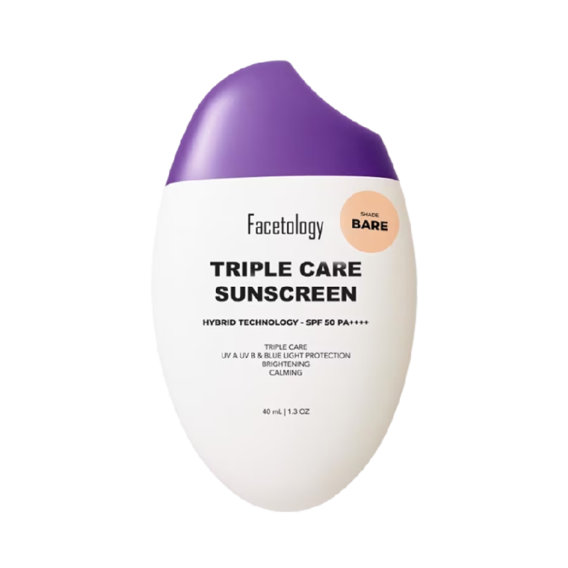 FACETOLOGY Triple Care Sunscreen SPF 50 Tinted Bare - 40ml