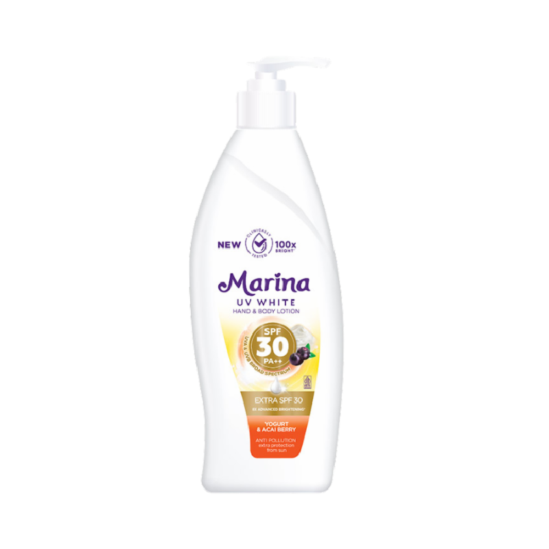MARINA UV White Body Lotion Extra SPF 30 Pump - 350ml