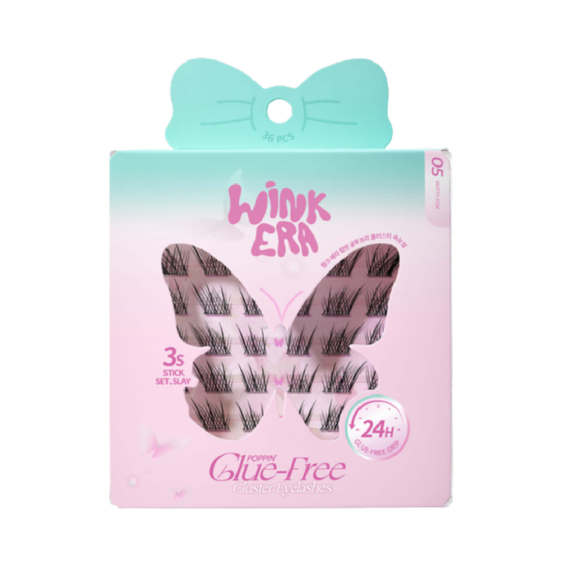 GLAMFIX Wink Era Poppin Glue Free Cluster Eyelashes 05 Witty Fox - 36Pc/Box