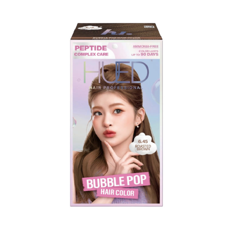 HUED Bubble Pop Hair Color 6.45 Roasted Brown - 55ml+55ml+10ml