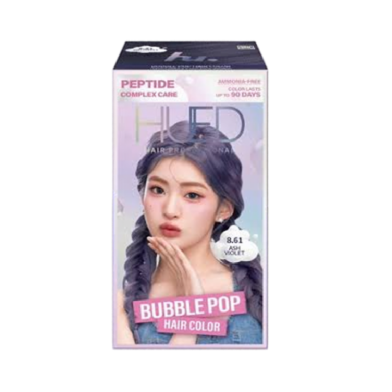 HUED Bubble Pop Hair Color 8.61 Ash Violet - 55ml+55ml+10ml