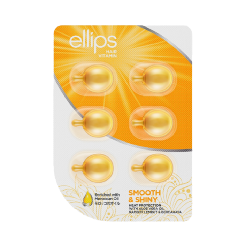ELLIPS Hair Vitamin Moroccan Oil Smooth & Shiny Sachet - 6 Kapsul - 1ml