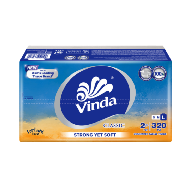 VINDA Classic Facial Tissue - 2 Ply 320 Sheets
