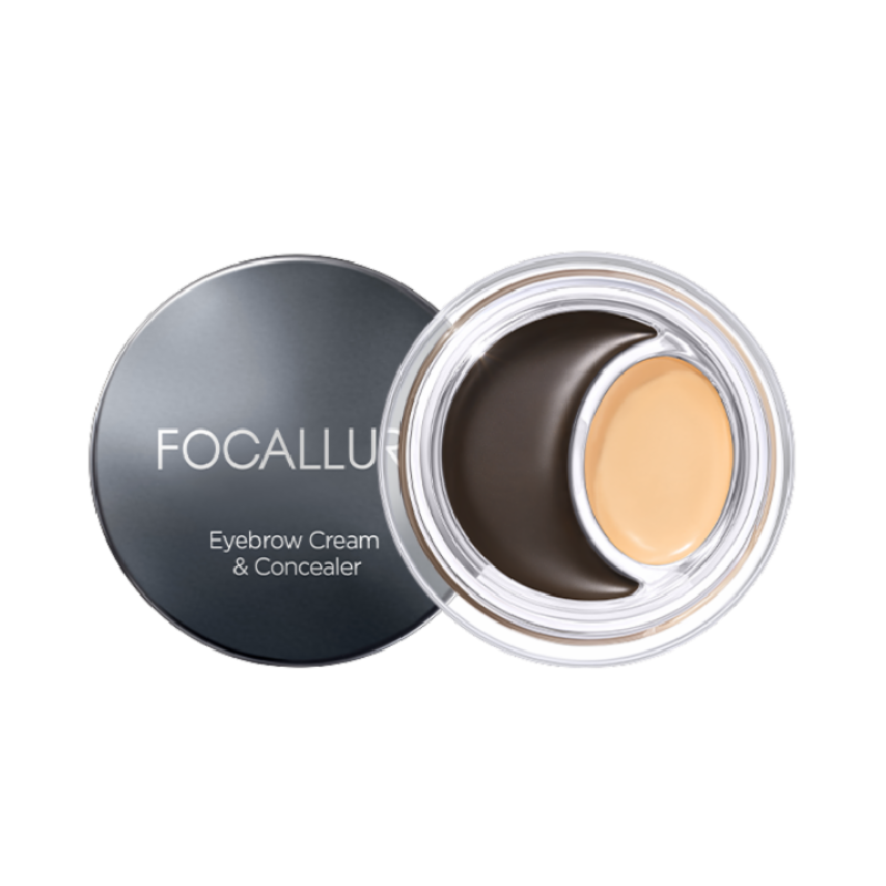 FOCALLURE Two In Perfect Eyebrow Cream & Concealer BK04 - 2.1gr