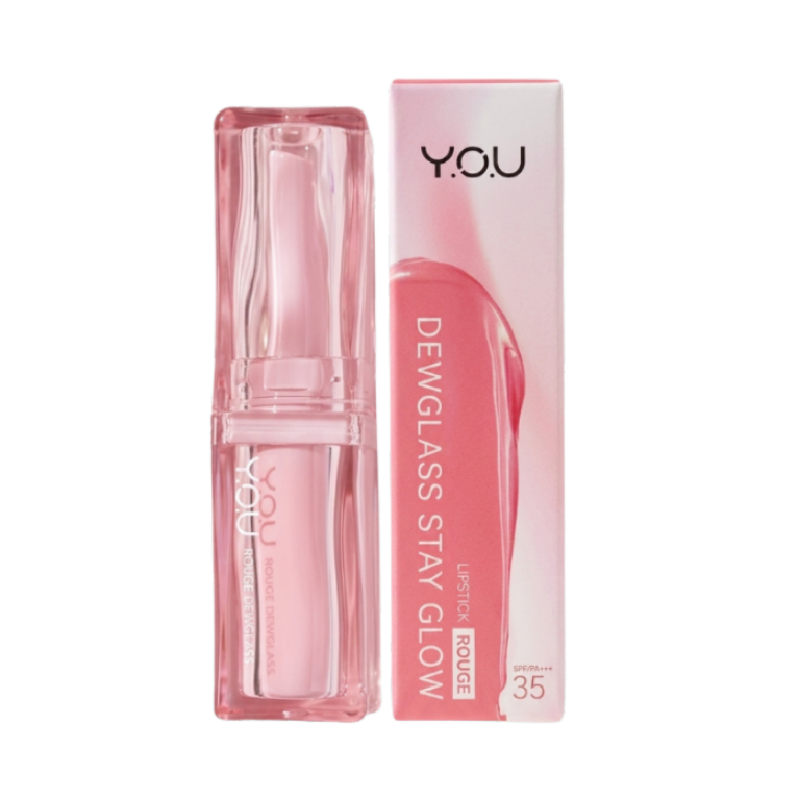 YOU Rouge Dewglass Stay Glow Lipstick 01 Blush Bloom - 3g