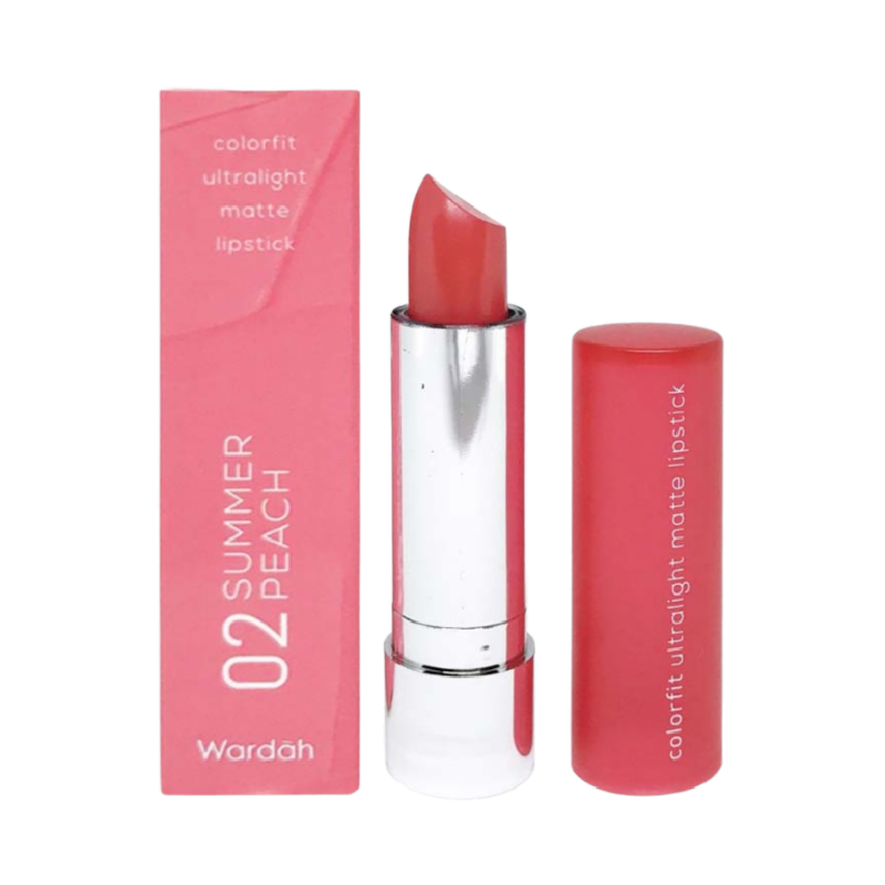 WARDAH Colorfit Ultralight Matte Lipstick 02 Summer Peach - 3.6gr