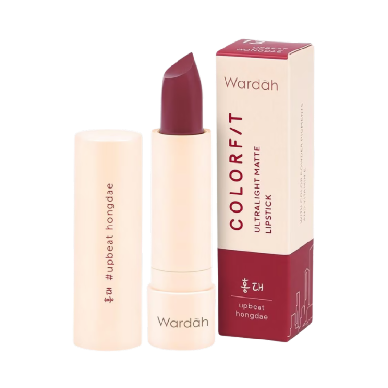 WARDAH Colorfit Ultralight Matte Lipstick 13 Upbeat Hongdae - 3.6gr