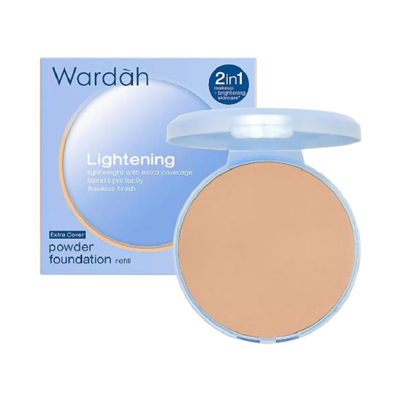 WARDAH Lightening Refill Powder Foundation Extra Cover 01 Warm Ivory (23W) - 10gr
