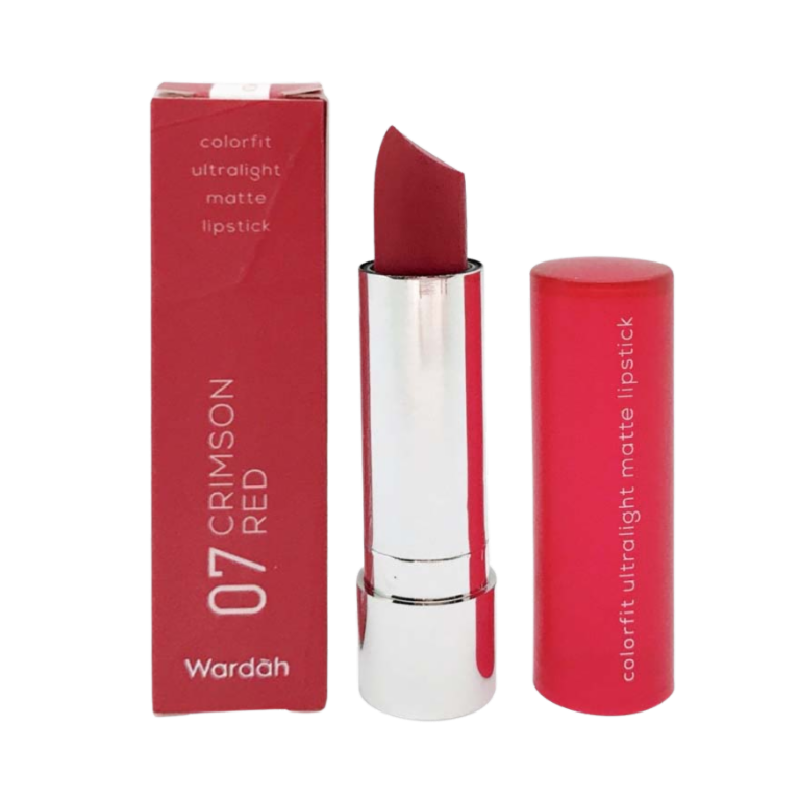 WARDAH Colorfit Ultralight Matte Lipstick 07 Crimson Red - 3.6gr